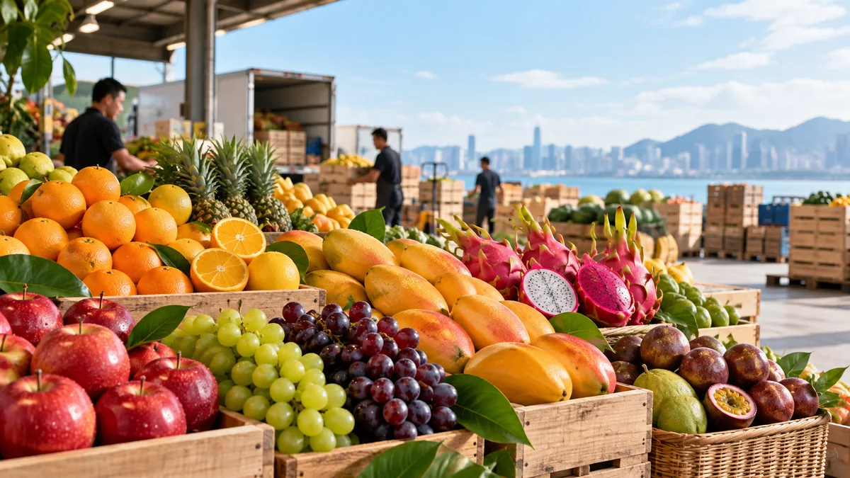 Fresh fruits including citrus and berries